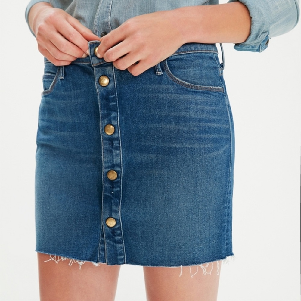 Mother the snap down mini skirt